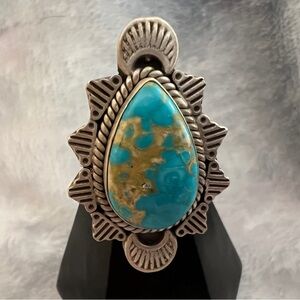 ❤️ Sierra Bella Turquoise 925 Southwestern Ring Sz 7 Adjustable 10.8 Gm